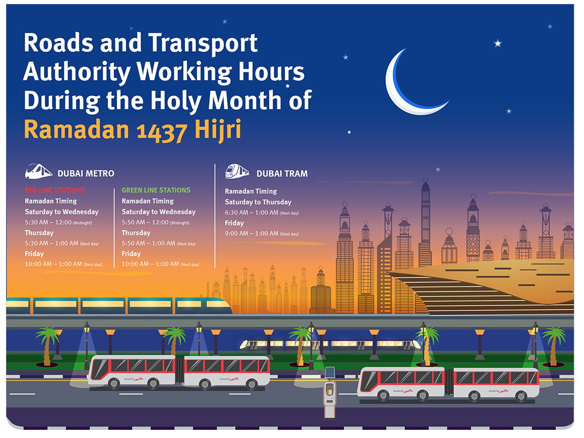 Dubai Metro Ramadan Hours 2016 - Dubai Metro Information
