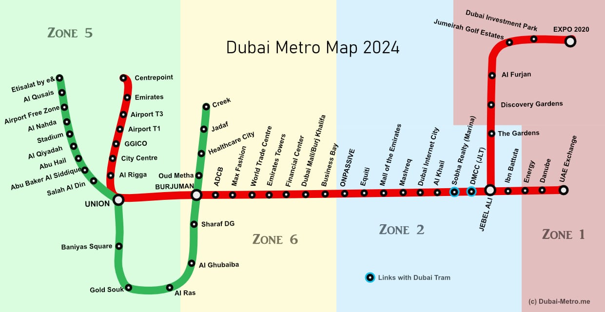 Dubai Metro Map 2024